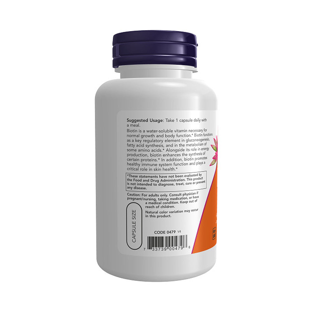 NOW Supplements, Biotin 10 mg (10,000 mcg), Extra Strength, Energy Production*, 120 Veg Capsules Vitamins &amp; Supplements NOW Foods USA
