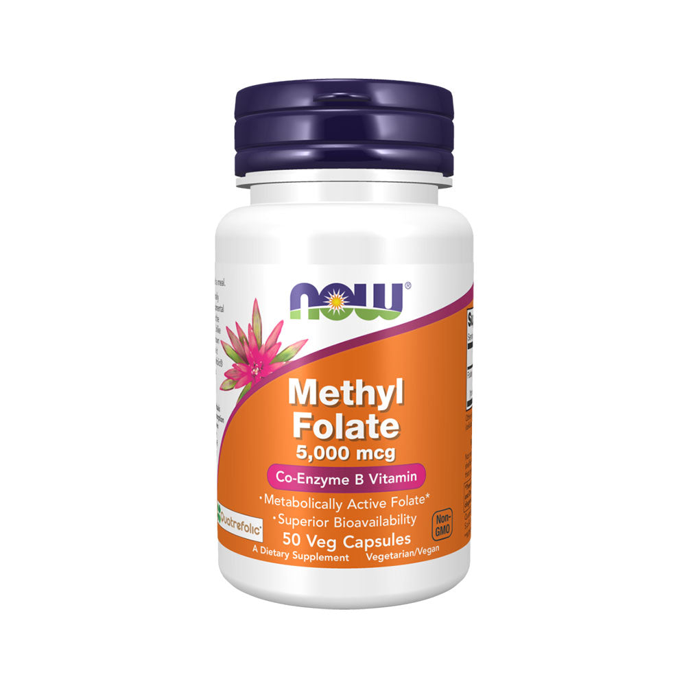 NOW Supplements, Methyl Folate 5000 mcg, Superior Bioavailability, 50 Veg Capsules Vitamins &amp; Supplements NOW Foods USA