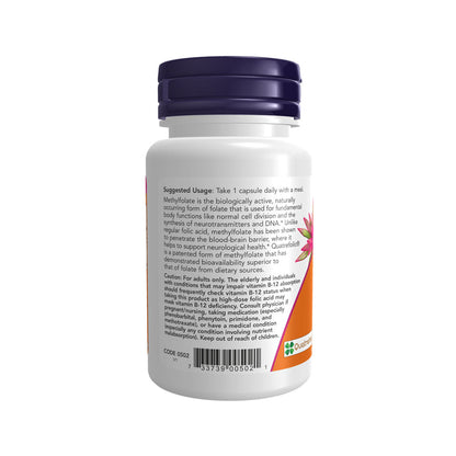 NOW Supplements, Methyl Folate 5000 mcg, Superior Bioavailability, 50 Veg Capsules Vitamins &amp; Supplements NOW Foods USA