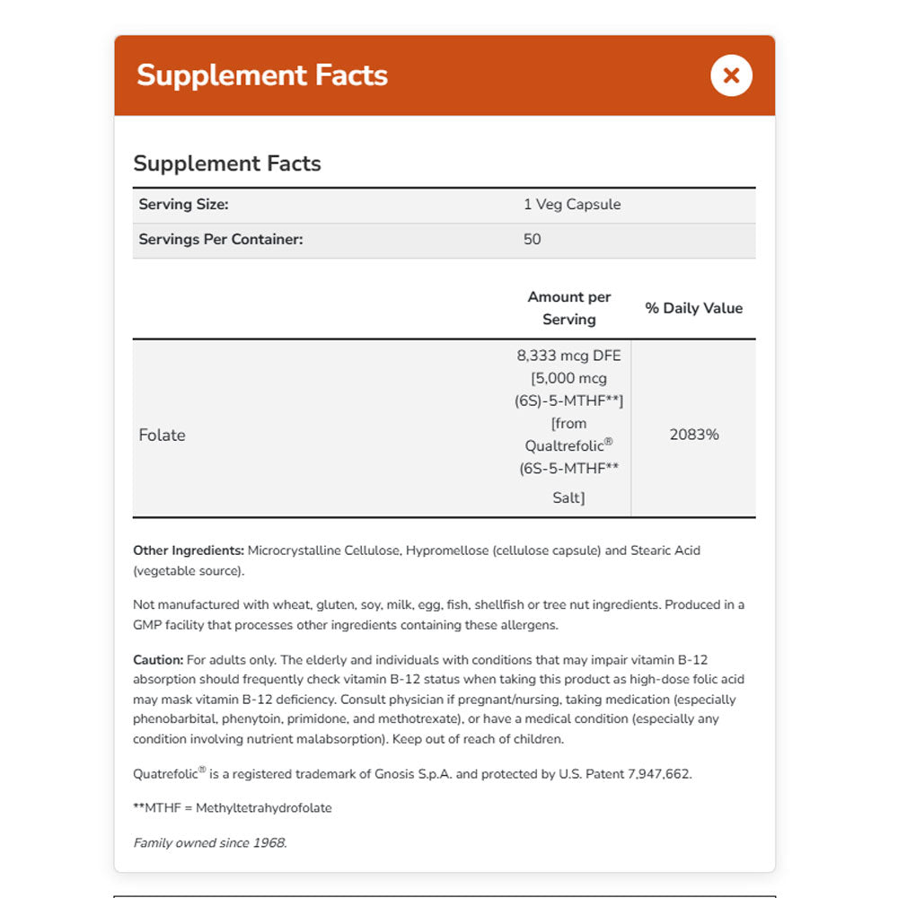 NOW Supplements, Methyl Folate 5000 mcg, Superior Bioavailability, 50 Veg Capsules Vitamins &amp; Supplements NOW Foods USA