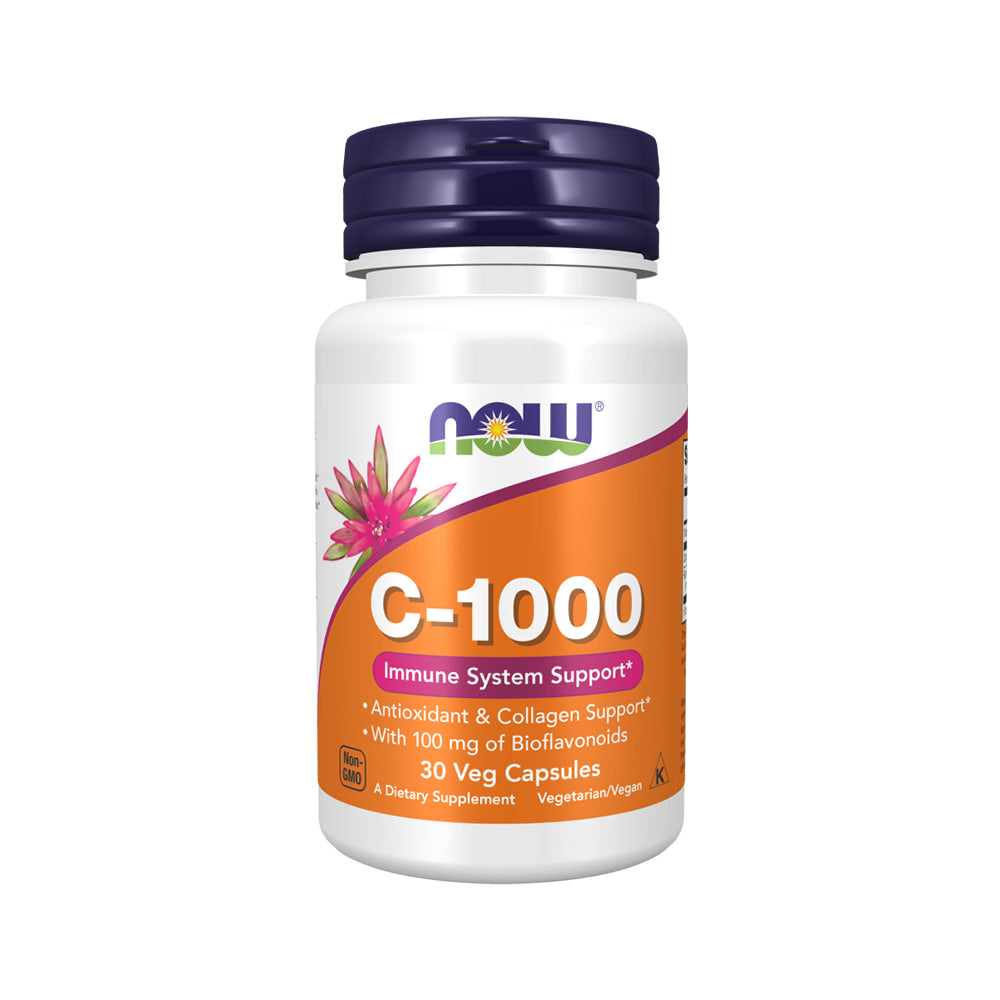 NOW Supplements, Vitamin C-1,000 with Rose Hips & Bioflavonoids, Antioxidant Protection, 30 Veg Capsules - Bloom Concept