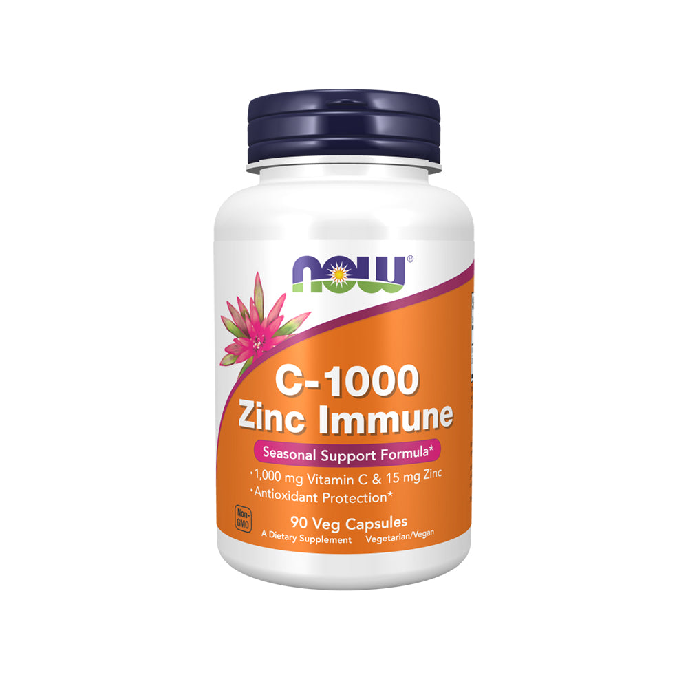 NOW Supplements, C-1000 &amp; Zinc Immune, Seasonal Support Formula, Antioxidant Protection, 90 Veg Capsules Vitamins &amp; Supplements NOW Foods USA