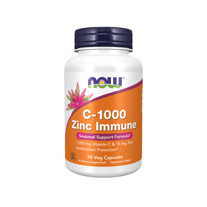 NOW Supplements, C-1000 &amp; Zinc Immune, Seasonal Support Formula, Antioxidant Protection, 90 Veg Capsules Vitamins &amp; Supplements NOW Foods USA