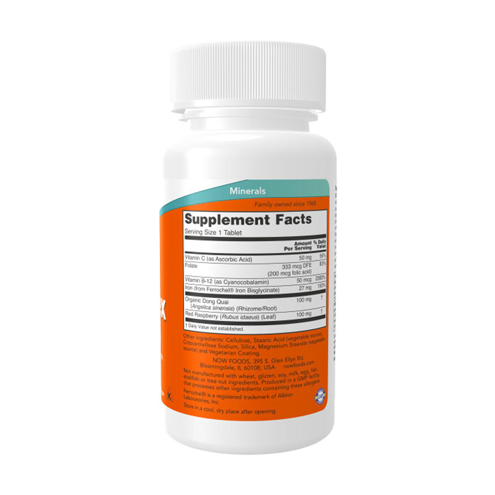 NOW Supplements, Iron Complex, Non-Constipating*, Essential Mineral, 100 Tablets - Bloom Concept