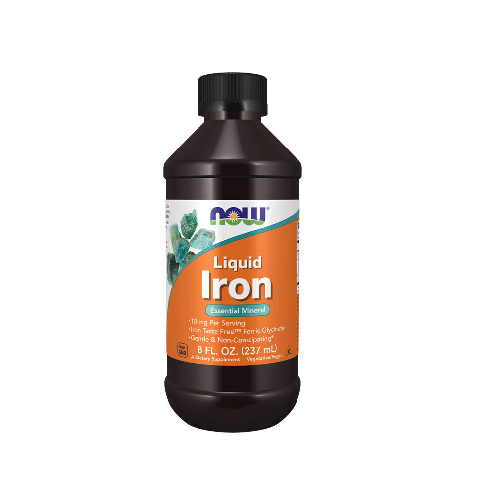 NOW Supplements, Iron Liquid 18 mg, Non-Constipating*, Essential Mineral, 8-Ounce (237ml) Supplement NOW Foods USA