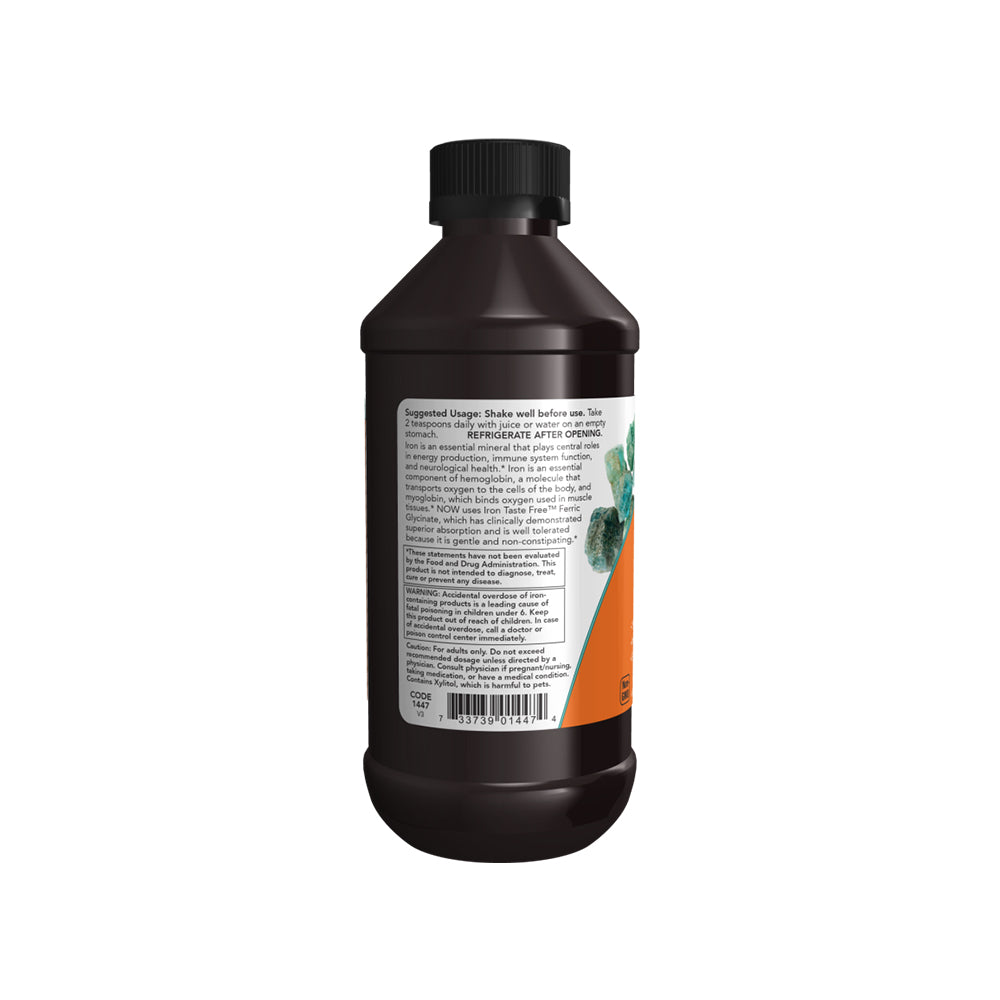 NOW Supplements, Iron Liquid 18 mg, Non-Constipating*, Essential Mineral, 8-Ounce (237ml) Supplement NOW Foods USA