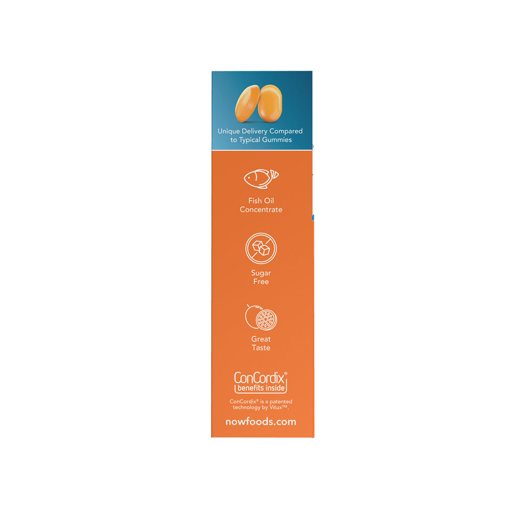 NOW Supplements, Omega-3 Fish Oil, 300 mg EPA / 225 mg DHA, 36 Gummy Chews Vitamins &amp; Supplements NOW Foods USA