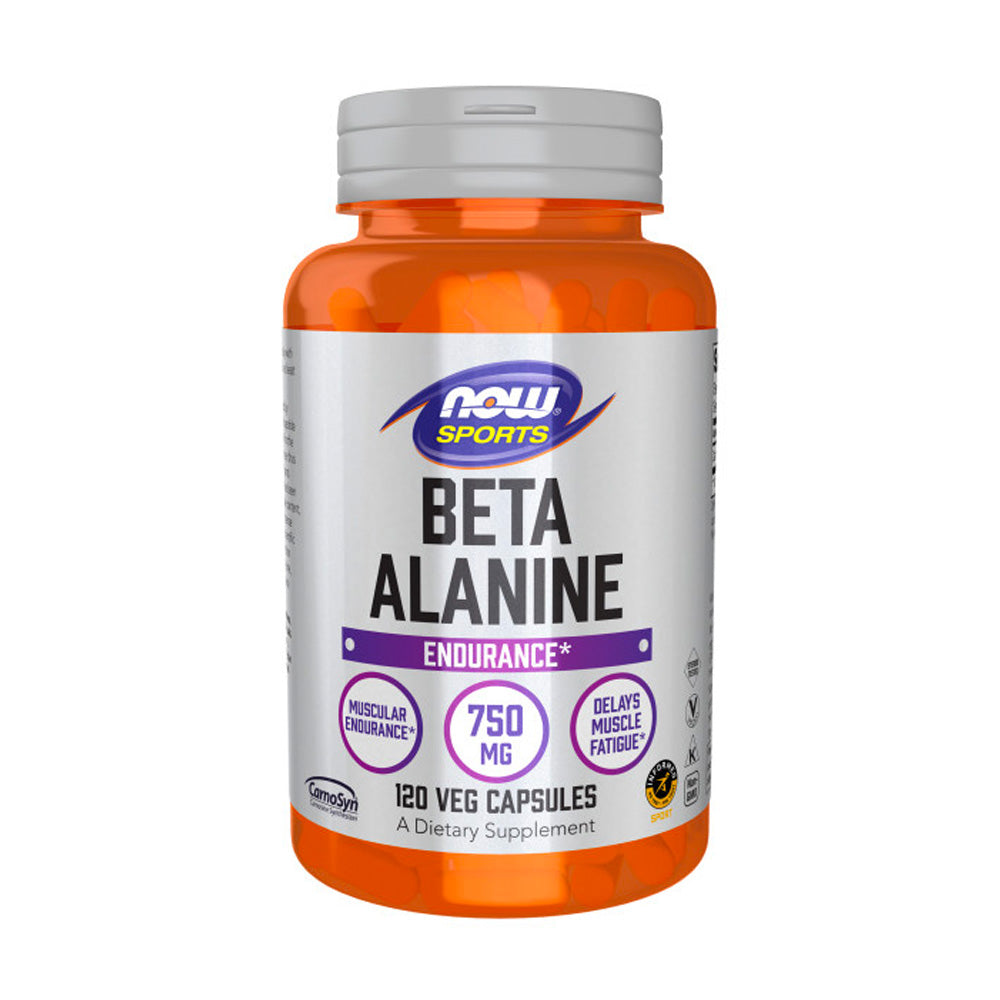 NOW FOODS Sports Nutrition, Beta-Alanine 750 mg, Delays Muscle Fatigue*, Endurance*, 120 Veg Capsules - Bloom Concept