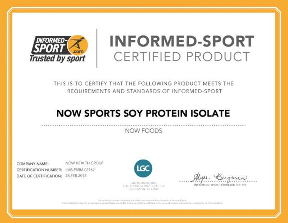 (Best by 07/24) NOW Sports Nutrition, Soy Protein Isolate 20 g, 0 Carbs, Unflavored Powder, 2-Pound (907 g) - Bloom Concept