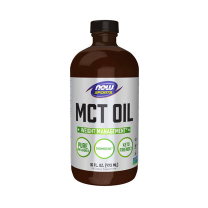 NOW Sports Nutrition, MCT (Medium-chain triglycerides) Oil 14 g, Weight Management*, Liquid, 16-Ounce (473 ml) Vitamins &amp; Supplements NOW Foods USA