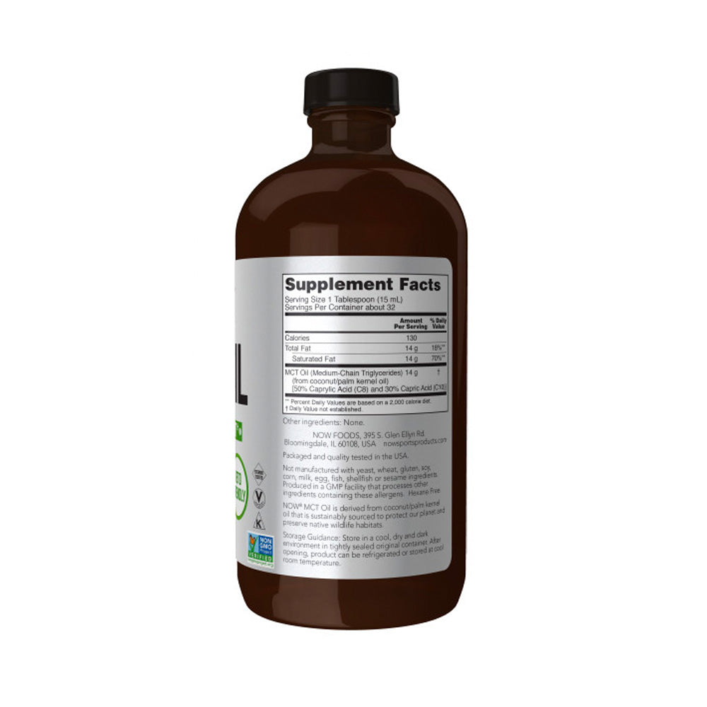 NOW Sports Nutrition, MCT (Medium-chain triglycerides) Oil 14 g, Weight Management*, Liquid, 16-Ounce (473 ml) Vitamins &amp; Supplements NOW Foods USA