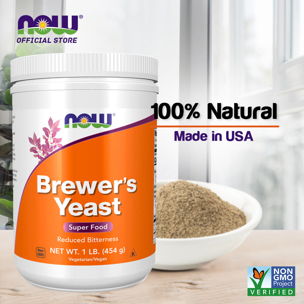 NOW Supplements, Brewer's Yeast Powder with naturally occurring Protein and B-Vitamins, 1-Pound (454 g) - Bloom Concept