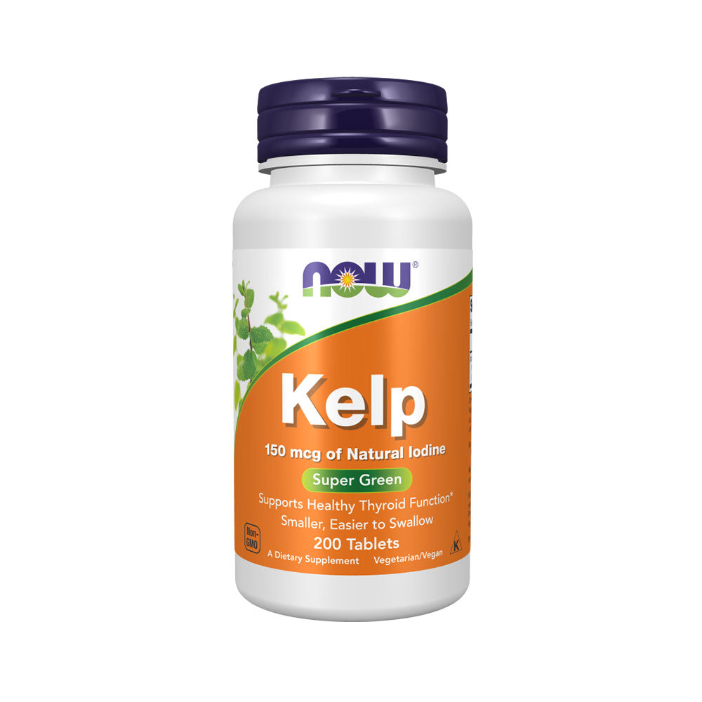 NOW Supplements, Kelp 150 mcg of Natural Iodine, Easier to Swallow Tablet, Super Green, 200 Tablets Vitamins &amp; Supplements NOW Foods USA