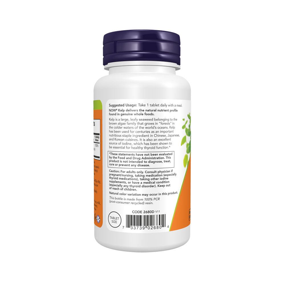 NOW Supplements, Kelp 150 mcg of Natural Iodine, Easier to Swallow Tablet, Super Green, 200 Tablets Vitamins &amp; Supplements NOW Foods USA