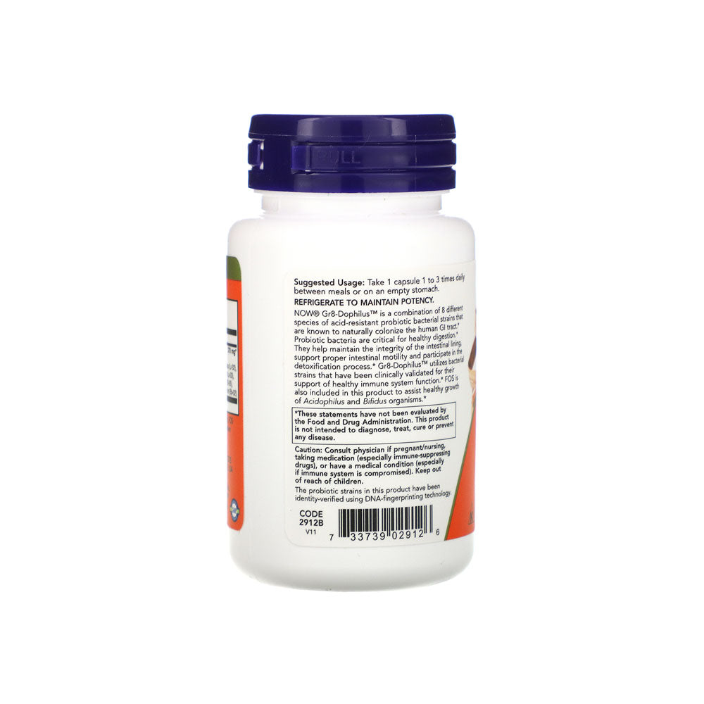 NOW Supplements, Gr8-Dophilus with 8 Strains & 4 Billion Potency, Shelf Stable, 60 Veg Capsules - Bloom Concept