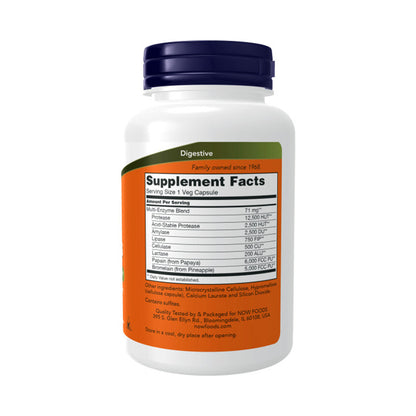 NOW Supplements, Plant Enzymes with Lactase, Protease, Papain and Bromelain, 120 Veg Capsules Vitamins &amp; Supplements NOW Foods USA