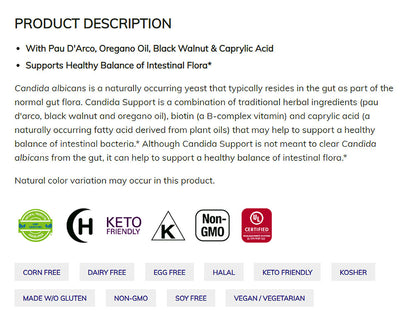NOW Supplements, Candida Support with Pau D&