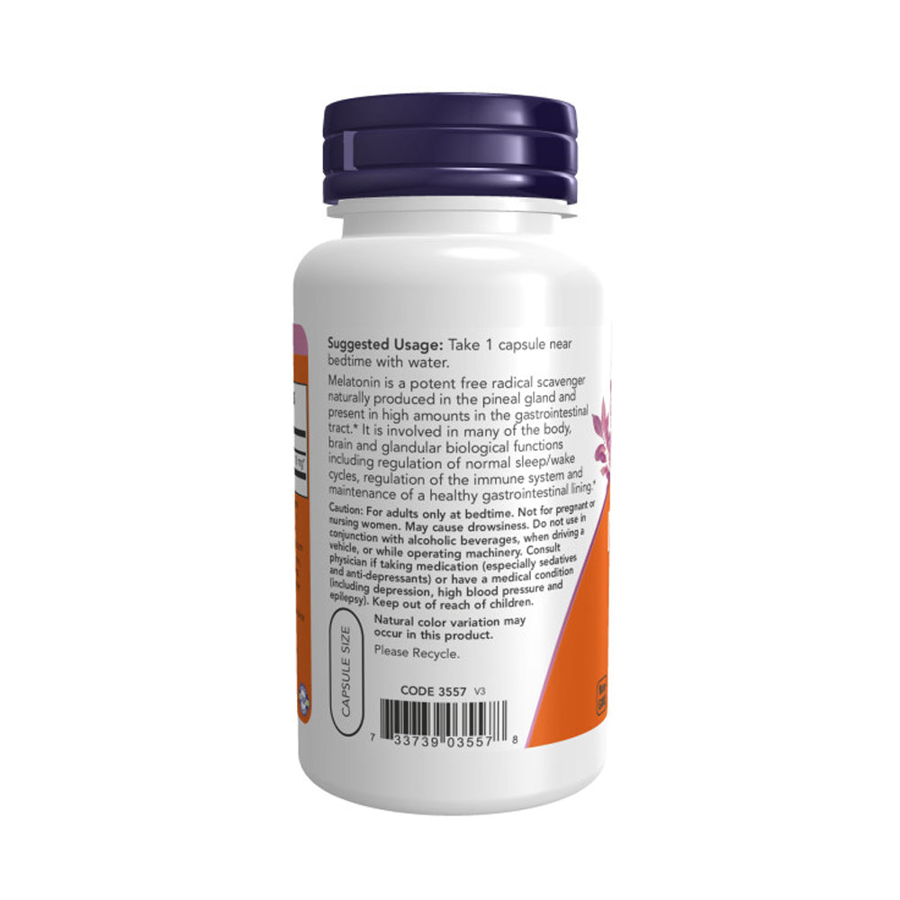 NOW Supplements, Melatonin, Extra Strength 10 mg, Free Radical Scavenger*, Healthy Sleep Cycle*, 100 Veg Capsules Vitamins &amp; Supplements NOW Foods USA