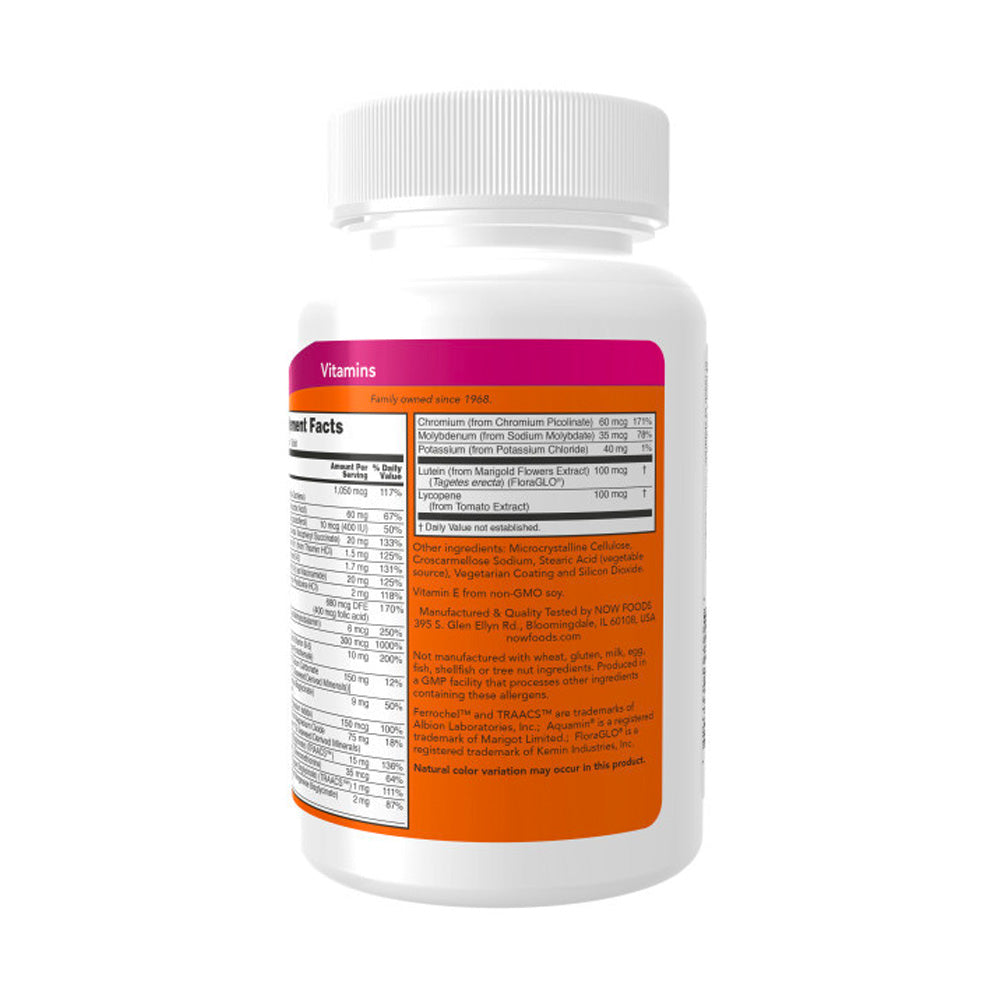 NOW Supplements, Daily Vits™, One Tablet Daily with Lutein & Lycopene, 100 Tablets - Bloom Concept