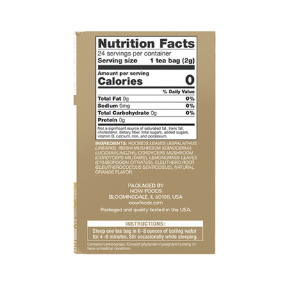 NOW Foods, Rooibos Reishi Mushroom Tea, Caffeine-Free, Non-GMO, 24 tea bags Natural Foods NOW Foods USA