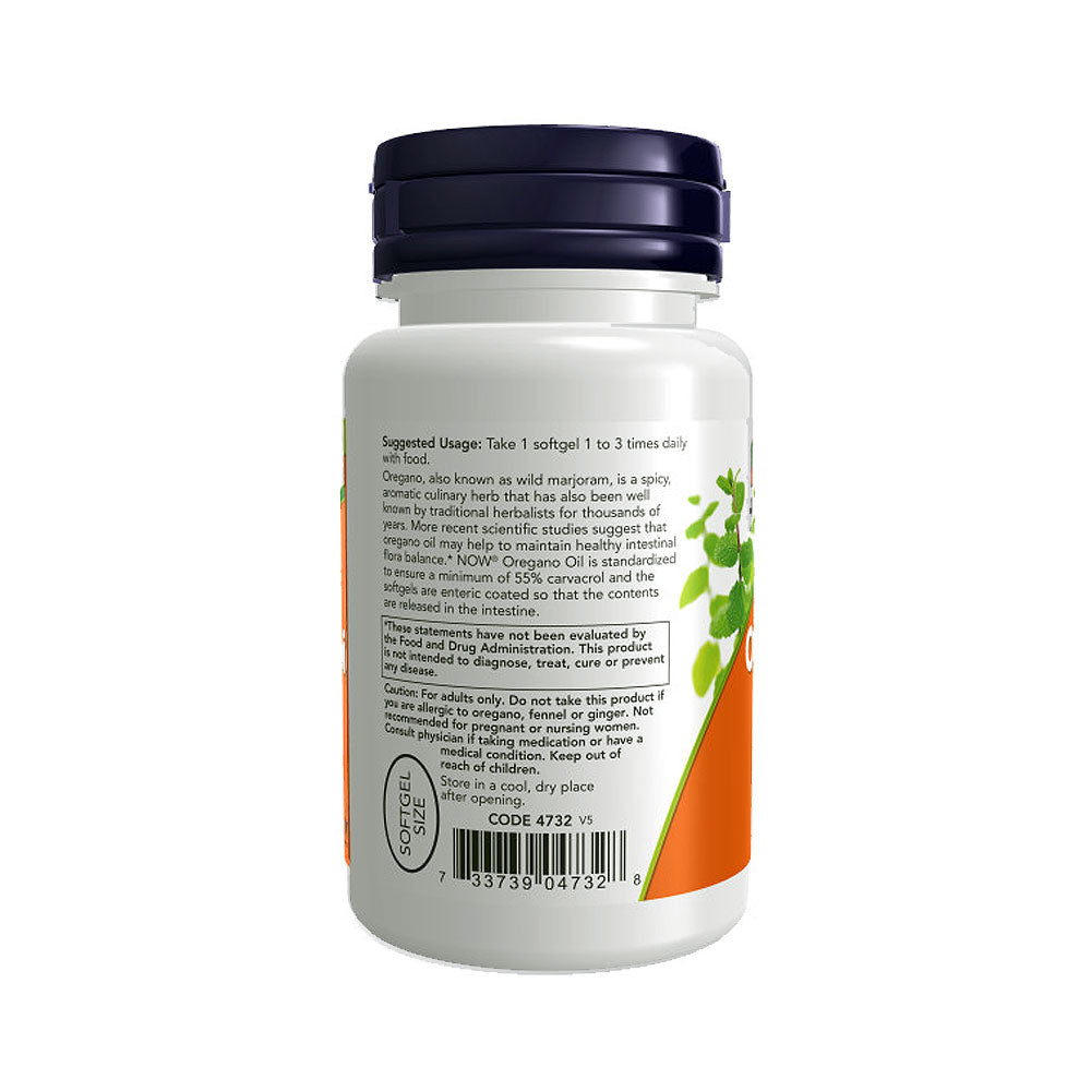 NOW Supplements, Oregano Oil with Ginger and Fennel Oil, Enteric Coated, 90 Softgels - Bloom Concept