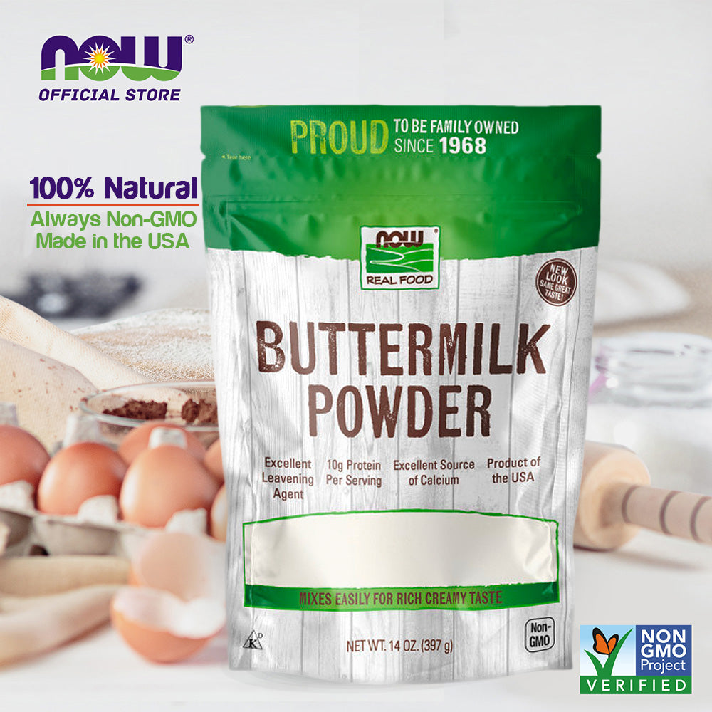 NOW Foods, Buttermilk Powder with Protein and Calcium, Product of the USA, 14-Ounce (397g) - Bloom Concept