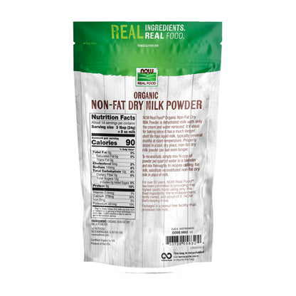 NOW Foods, Organic Non-Fat Dry Milk Powder with Protein and Calcium, Product of the USA, 12-Ounce (340g) Natural Foods NOW Foods USA