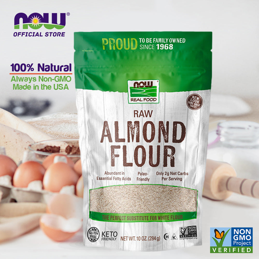 NOW Foods, Almond Flour with Essential Fatty Acids, 5 g Carbs per Serving, 10-Ounce (284 g) - Bloom Concept