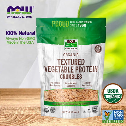 NOW Foods, Organic Textured Soy Protein Granules, Non-GMO, Versatile, Vegetable-Sourced Protein, 8-Ounce (227g) Natural Foods NOW Foods USA