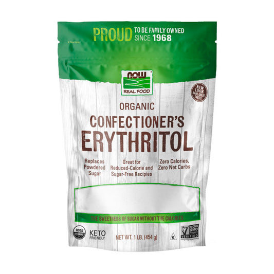 NOW Foods, Organic Confectioners Erythritol Powder, Replacement for Powdered Sugar, Zero Calories,(454g) - Bloom Concept