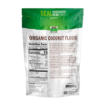 NOW Foods, Organic Coconut Flour, Unsweetened, Excellent Source of Fiber, No Added Sulfites, Certified Non-GMO, 16-Ounce (454 g) Natural Foods NOW Foods USA