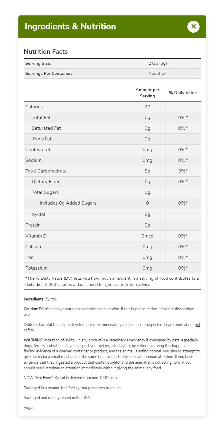 NOW Foods, Xylitol, Pure with No Added Ingredients, Keto-Friendly, Low Glycemic Impact, Low Calorie, 1-Pound (Packaging May Vary) (454g) - Bloom Concept