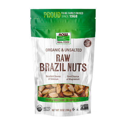NOW Foods, Certified Organic Brazil Nuts, Whole, Raw and Unsalted, Source of Selenim and Magnesium, 10-Ounce (284 g) Natural Foods NOW Foods USA