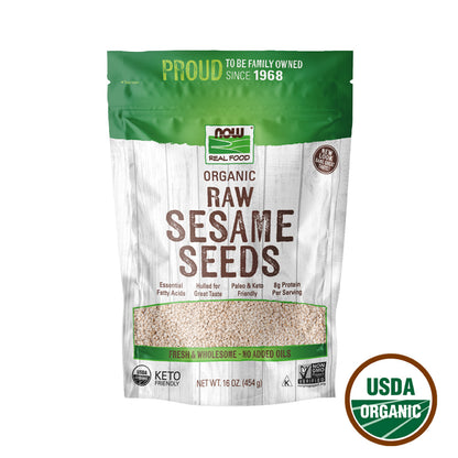 NOW Foods, Certified Organic Sesame Seeds, Source of Protein, Iron and Fatty Acids, Hulled for Great Taste, Certified Non-GMO, 16-Ounce (454 g) Natural Foods NOW Foods USA
