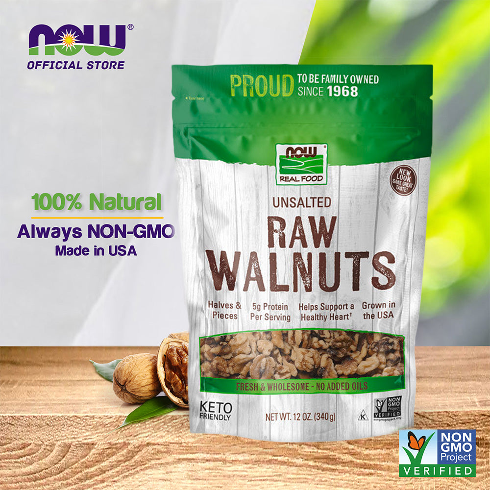 NOW Foods, Walnuts, Raw and Unsalted, Natural Source of Protein and Essential Fatty Acids, 12-Ounce (340g) - Bloom Concept