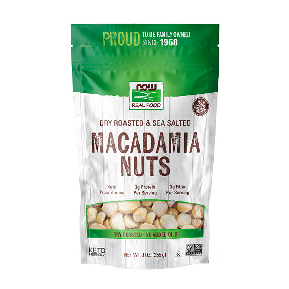 NOW Foods, Raw Macadamia Nuts, Unsalted, Good Source of Fiber, Non-GMO Project Verified, 8-Ounce (227 g) - Bloom Concept