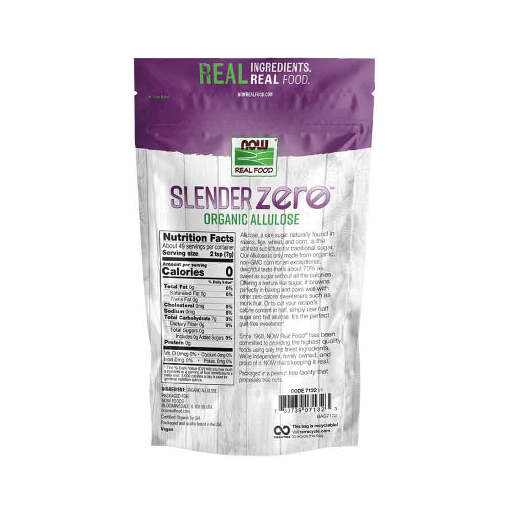 NOW Real Food, Slender Zero, Organic Allulose, Zero Calories, Sugar Substitute for Baking and Beverages, No Added Ingredients, Plant Based, 12 oz (340 g) - Bloom Concept