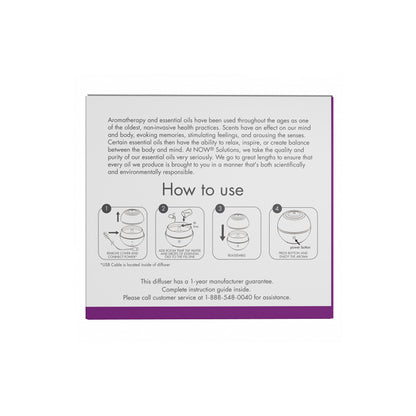 NOW Solutions, Aroma Orb Diffuser, Extremely Quiet, Heat Free and Easy to Clean Diffuser NOW Foods USA