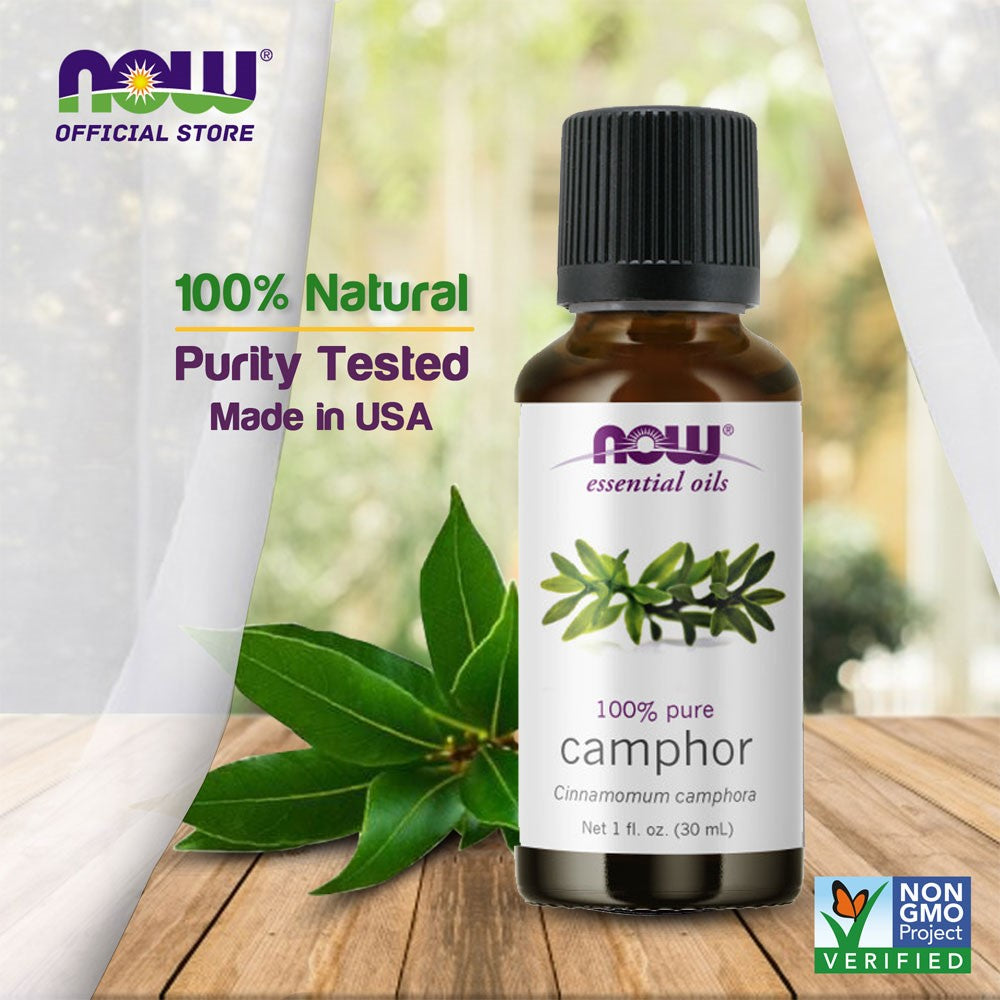 NOW Essential Oils, Camphor Oil, Camphorous Aromatherapy Scent, 100% Pure and Purity Tested, Vegan, Child Resistant Cap, 1-Ounce (30ml) - Bloom Concept