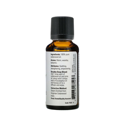 NOW Essential Oils, Cedarwood Oil, Strengthening Aromatherapy Scent, Steam Distilled, 100% Pure, 1-Ounce (30 ml) Essential oils NOW Foods USA