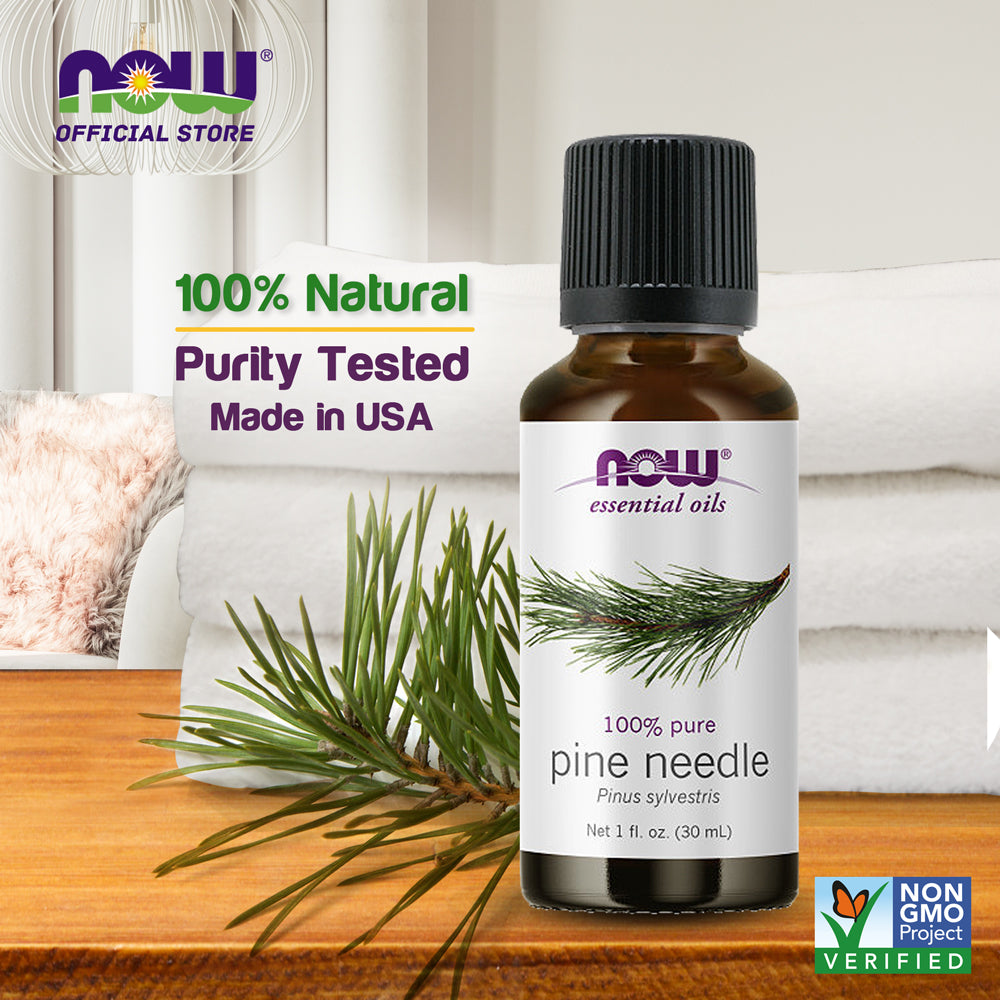 NOW Essential Oils, Pine Needle Oil, Purifying Aromatherapy Scent, Steam Distilled, 100% Pure, Vegan, Child Resistant Cap, 1-Ounce (30ml) - Bloom Concept