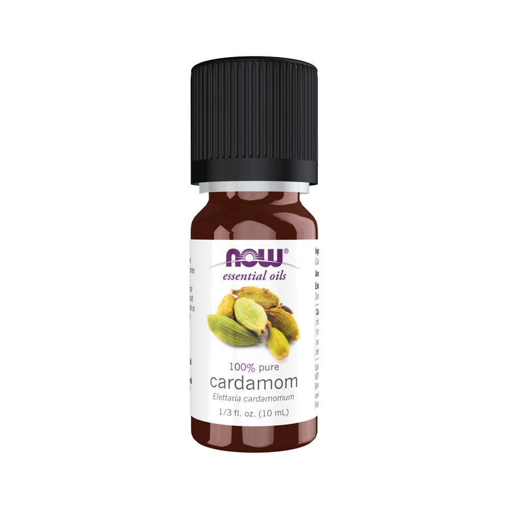 NOW Essential Oils, Cardamom Oil, Spicy and Warm Aromatherapy Scent, 100% Pure, Steam Distilled, (10ml) Essential oils NOW Foods USA