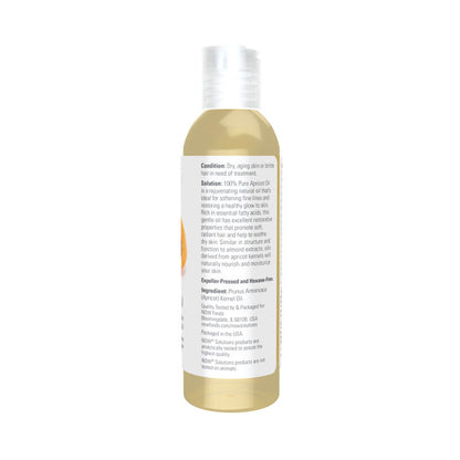 NOW Solutions, Apricot Kernel Oil, Hair Moisturizer, Rejuvenating Skin Oil, Softens Fine Lines, 4-Ounce (118ml) Personal Care NOW Foods USA