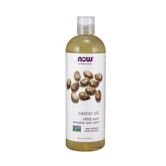 NOW Solutions, Castor Oil, 100% Pure Versatile Skin Care, Multi-Purpose Skin Softener, 16-Ounce (473ml) - Bloom Concept