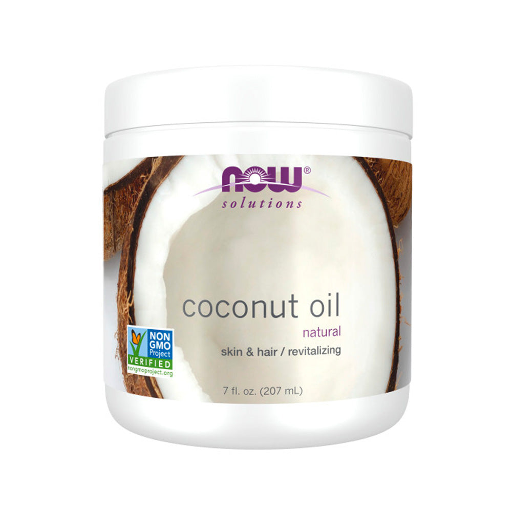 NOW Solutions, Coconut Oil, Naturally Revitalizing for Skin and Hair, Conditioning Moisturizer, 7-Ounce (207ml) - Bloom Concept