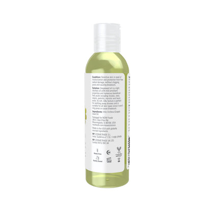 NOW Solutions, Grapeseed Oil, Skin Care for Sensitive Skin, Light Silky Moisturizer for All Skin Types, 4-Ounce (118ml)