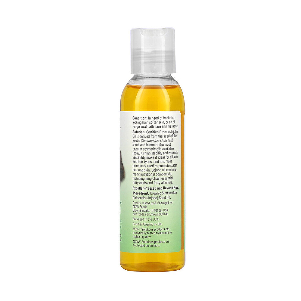 NOW Solutions, Organic Jojoba Oil, Moisturizing Multi-Purpose Oil for Face, Hair and Body, 4-Ounce (118ml) - Bloom Concept