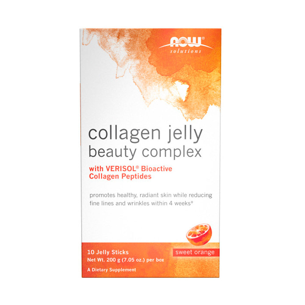 NOW Solutions, Collagen Jelly Beauty Complex, Sweet Orange Flavor, 10 Jelly Sticks Vitamins &amp; Supplements NOW Foods USA