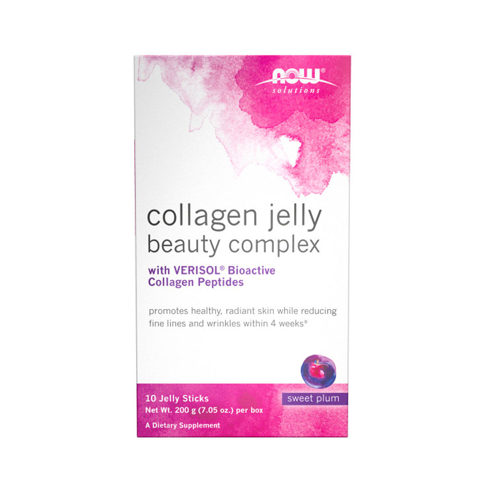 NOW Solutions, Collagen Jelly Beauty Complex, Sweet Plum Flavor, 10 Jelly Sticks Vitamins &amp; Supplements NOW Foods USA