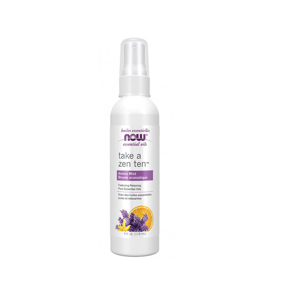 NOW Essential Oils, Take A Zen Ten™ Aroma Mist Featuring Relaxing Pure Essential Oils 4oz (118ml) Essential oils NOW Foods USA